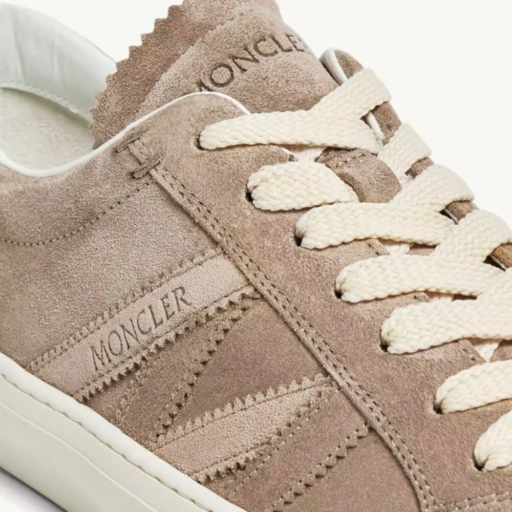 Moncler Monoco M Suede Sneakers in Beige - Picture 4 of 16